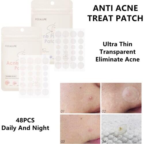 24-hour Lasting Care Remove Acne Patches 48PCS Day And Night Skin Care Waterproof Anti-acne Invisible Ultra Thin Acne Stickers