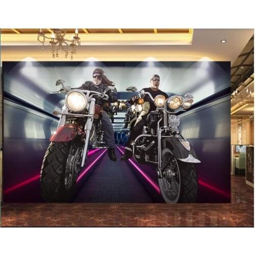 3d wallpaper custom photo any size mural Cool subway tunnel motorcycle tooling 3d wall murals wallpaper for living room