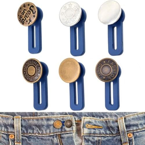 5Pcs Retractable Waist Button Adjustable Disassembly Sewing Jeans Waist Button Metal Extended Buckles Pant Waistband Expander