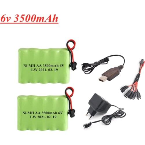 6V 3500mah NI-MH rechargeable Battery For Rc toys Cars Tanks Trucks Robots Boats Guns model 6.0v 3000mAh battery charger set