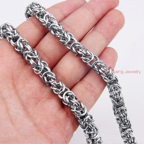 7"-40" Handmade 8MM 316L Stainless Steel Silver Color Jump Circle Link Chain Mens Necklace or Bracelet Bangle Cool Jewelry