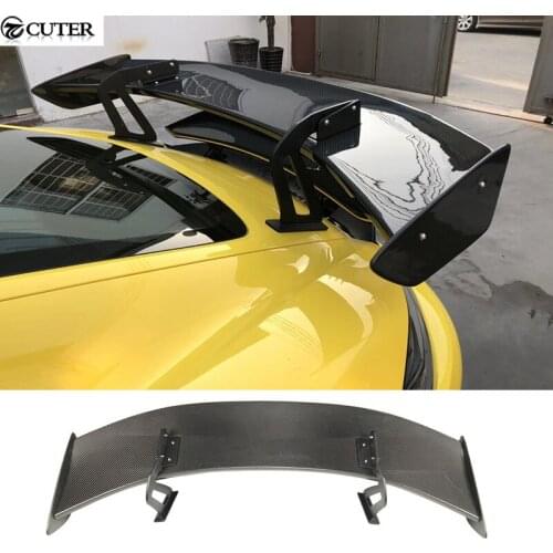 718 GT4 style Carbon fiber rear spoiler FRP Unpainted rear wing for Porsche boxster Cayman 718 GT4 style