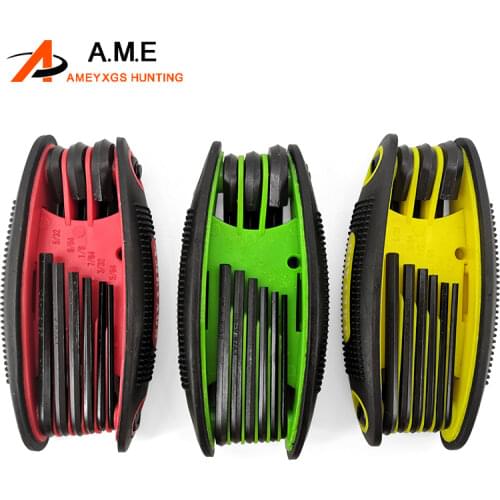 9 Pieces In ONE Metric Archery Hex Key Allen Wrench Set Box End Wrench Hexagon Head Screwdriver Batch For Compound Recurve Bow