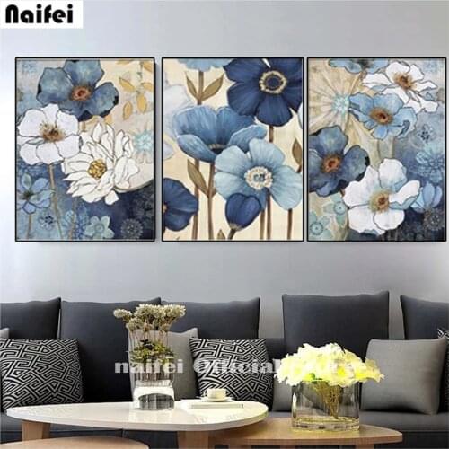 5D Diamond Painting Full Square Round Drill 5D Diamond Embroidery Rhinestone Abstract Flower Picture Mosaic Modern Home Decor