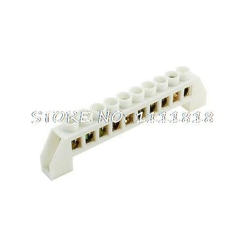 White 10 Position Arch Barrier Terminal Stripe Block Connector