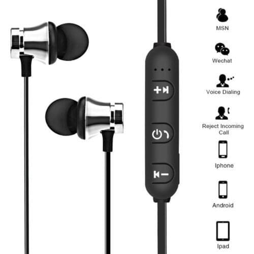 XT11 Magnetic attraction Bluetooth Earphone Sport Stereo Wireless Bluetooth Headset Noise reduction Earbuds Earphone with mic