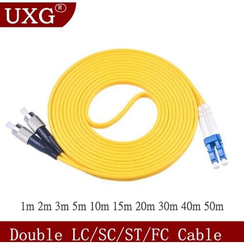 Double SC LC ST FC UPC to LC UPC Simplex 2.0mm 3.0mm PVC Single Mode Fiber Patch Cable Fiber Optic Patch Cord Cable 1m 2m 3m 50m