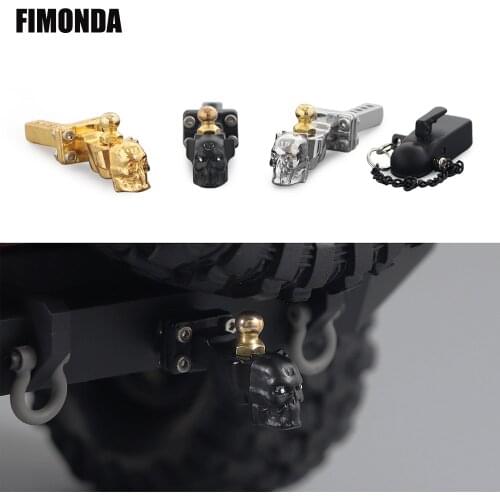 FIMONDA Skull Trailer Hook Metal Trailer Hitch Mount for 1/10 RC Crawler Traxxas TRX4 TRX6 Axial SCX10 90046 03007 GEN 8 86100