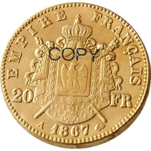 France 20 France 1867A Gold Plated Copy Decorative Coin