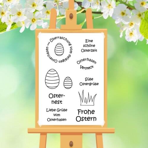 Frohe Ostern DIY Silicone Clear Stamp Cling Seal Scrapbook Embossing Album Decor