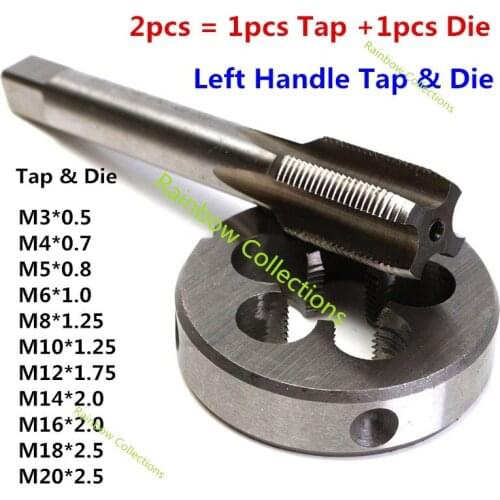 Hot sale!2pcs/lot M3-M20 Left handle tap & die High-speed steel Left handle tap and die Anti-tap cone Anti-thread Complete sets