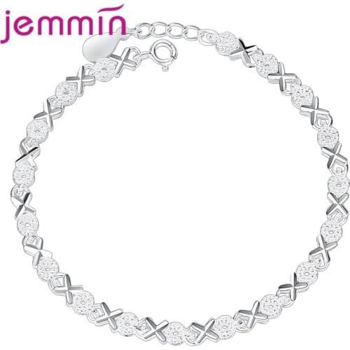 Hot Sale Women 925 Sterling Silver Bracelets Jewelry Charm Female Crystal Zircon Lady Lovers Christmas Gift