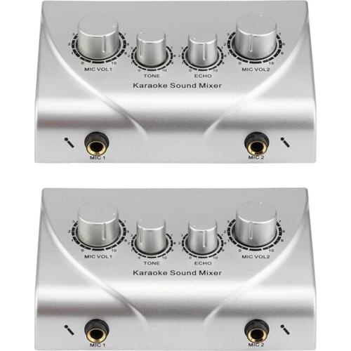 Karaoke Machine Professional Sound Mixer Echo Mixer Digital o Sound o System Devices Silver