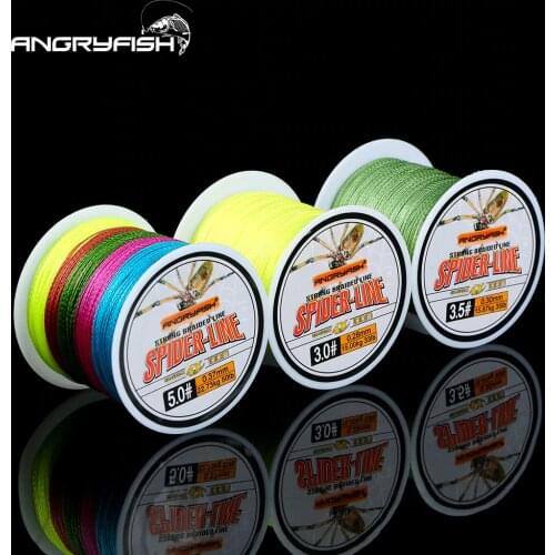 Angryfish 4 Braided Wire 100M Multicolor PE Braided 0.4#-6.0# Code 10-60LB PE Braided Multifilament Fishing Line for Saltwate