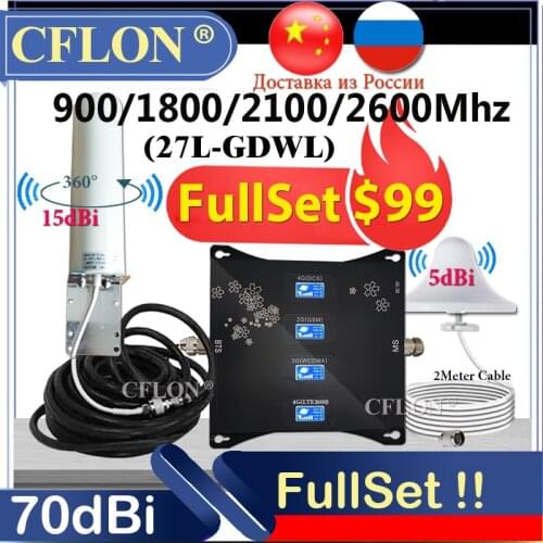 Hot!! MobilePhones Multi-Band B20 800 900 1800 2100 2600Mhz CellPhone 4G Cellular Amplifier Repeater GSM 2G3G4G Signal Booster