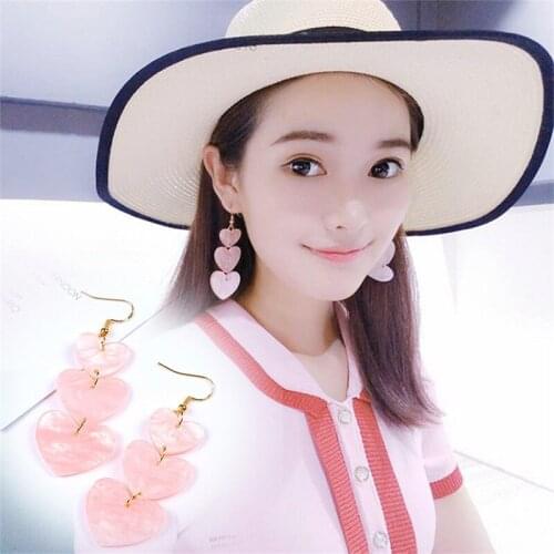 Sweet Heart Drop Earrings Cute Romantic Individuality Party Multilayer Dangle Earrings for Women Jewelry Accessories Earring