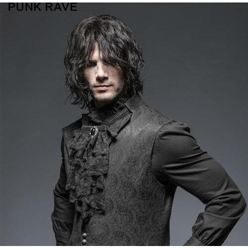 PUNKRAVE Mens Gothic Necktie Victorian Style Gentleman Formal Party Prom Lace Neck Tie