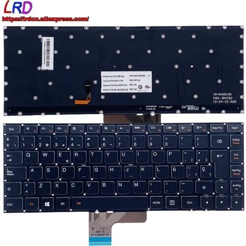 New Original ES Spanish Backlit Keyboard for Lenovo Ideapad U330 U330P Laptop 25211734 25211612 25211673