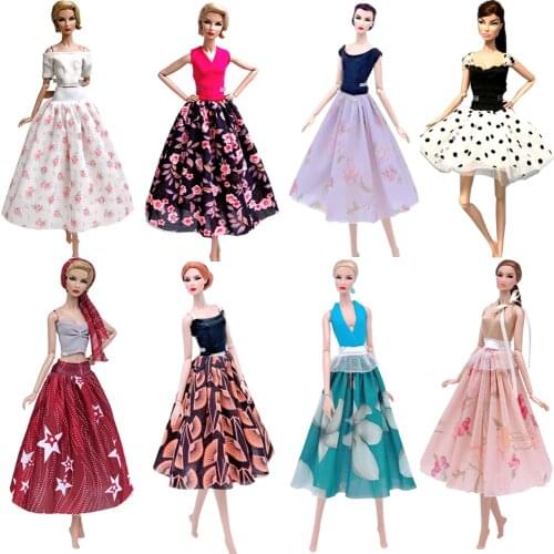 NK Newest Doll Dress Beautiful Skirt Handmade Dancing Clothes Top Fashion Outfit For Barbie Doll Accessories Girls' Gift JJ