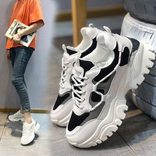 2020 new spring and autumn versatile running shoes Daddy shoes trendwoman platform breathable sports casual shoes X508
