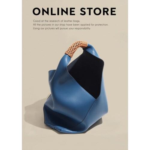 Soft Leather Tote Bags For Women 2021 New Designer Woven Handle Large Capacity A4 Black Purse And Handbags High Quality Fashion