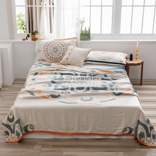 New Bohemian Towel Blanket Soft Cotton Gauze Summer Comforter Geometric Bohe Throw 200*230cm Bed Cover Bedspread Home Textile