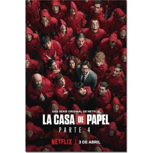 Money Heist Poster La casa de papel Silk Prints 2020 Spanish TV Season 4 Wall Picture Home Decor House of Paper Canvas Art