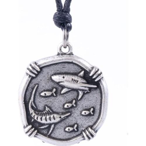 Casual Fish Shark Necklace Ocean Pendants Mens Beach Jewelry dropships