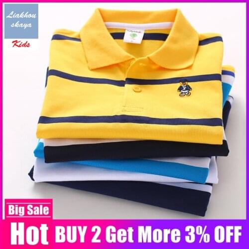 Boys Polo Shirt Kids Brand Boys Solid Color Turn-down Collar Summer Clothes 2019 Kids Lapel Casual Cotton Short Sleeve Tops Tees