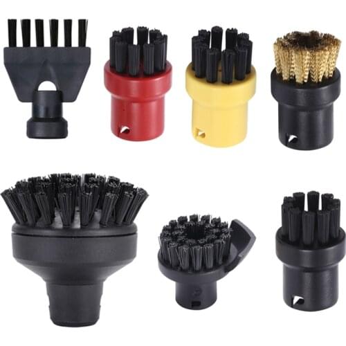 AD-Round Brush Flat Brush Head for Karcher SC1 SC2 SC3 SC4 Large Round Brush Cleaning Brush for Steam Cleaner Sweeper