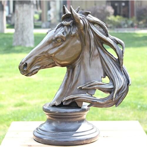 Animal head real pure Brass statues horse copper sculpture crafts ornaments art like Home Furnishing gift business