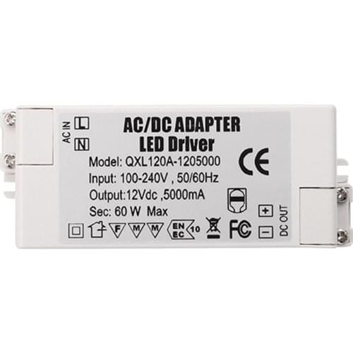 AC100-240V To DC12V 5A 60W LED Power Supply Lighting Transformer Adapter Driver For Strip Light Lamp
