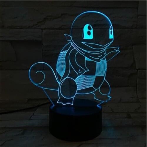 Takara Tomy Game Pokemon Figure Squirtle Animal LED Night Light for Kids Room Decoration Cool 3d Table Lamp Cartoon Lamp Gifts
