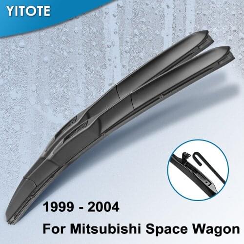 YITOTE Hybrid Wiper Blades for Mitsubishi Space Wagon Fit Hook Arms 1999 2000 2001 2002 2003 2004
