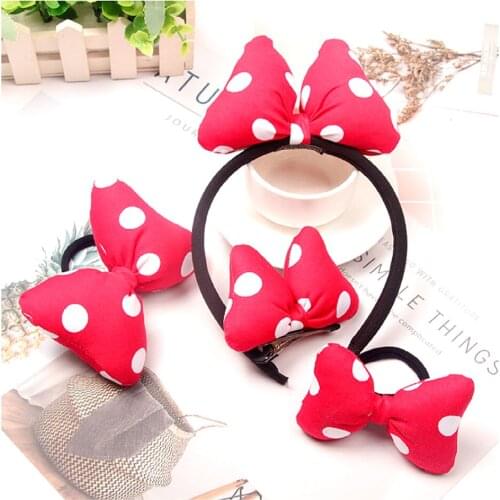 Disney Mickey Mouse Minnie Ring Girl Hair Clip BB Hairpins Barrettes Hair Band big bows for girls hair