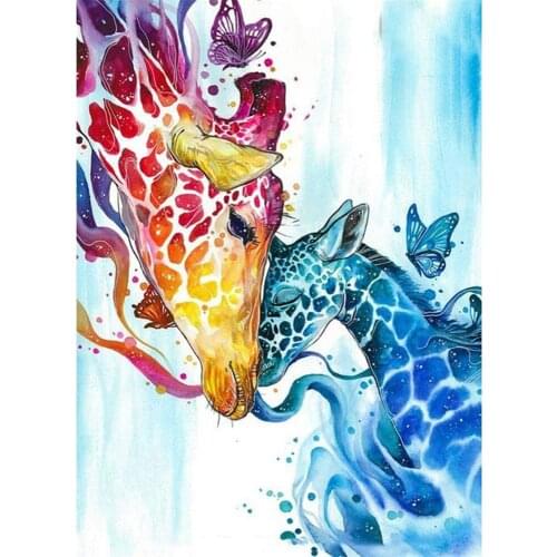 Animal Giraffe DIY Cross Stitch 11CT Embroidery Kits Needlework Craft Set Cotton Thread Printed Canvas Home Decoration Room