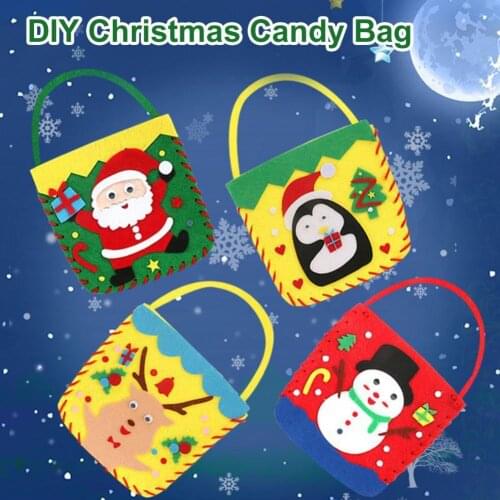 1 Set DIY Candy Bag Toy Adhesive Educational Craft Sewing Snowman Handbag Kit for Child
