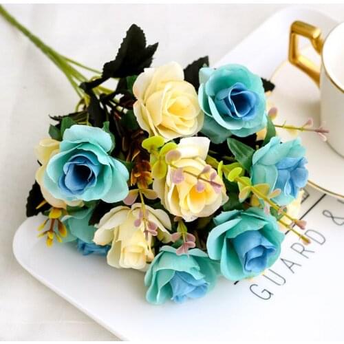 1PC Single Bouquet Fake Flower Simulation Flower Rose Flower Plastic Flower Living Room Decoration Small Ornaments Dried Flowers