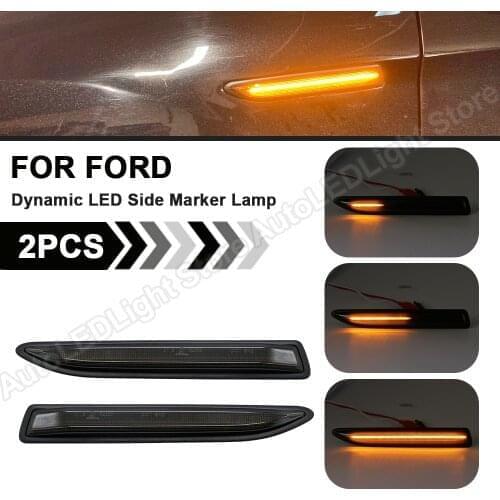 2PCS For Ford Mondeo Mk4 Hatchback Saloon Estate (BA7) 2007-2015 Dynamic Sequential LED Side Marker Light Turn Signal Lamp