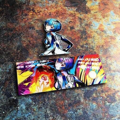 2pcs Car Styling Vinyl Decals Motorcycle Body Side Auto Window Sticker for Cartoon Anime Ayanami