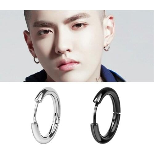 2021 Trend Men Women Titanium Steel Gold Thick 2.5mm Circle Piercing Round Earring Diameter 10/12/14/16mm Puncture Ear Jewelry