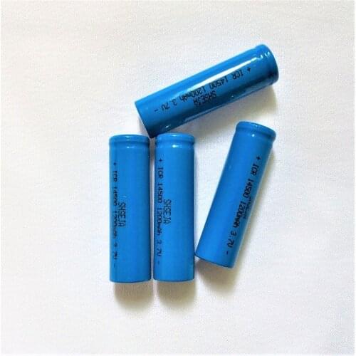 4PCS ICR14500 AA 1200mAh 3.7v rechargeable li ion Batteries led flashlight Flat