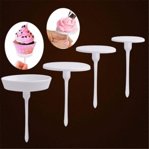 4pcs/set Cake Cupcake Stand Icing Cream Decorating Tool Cake Flower Needle Nail Stand Transfer Lifter Baking Tools