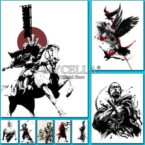 5D Diy Diamond Painting Japanese Warrior Needlework Full Round Cross Stitch Embroidery Crystal Resinstone Mosaic Gift Crafts