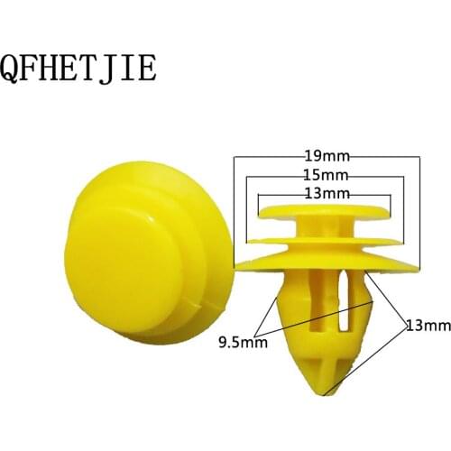 9.5mm 100Pcs Hole Plastic Clips Fasteners Auto Bumper Fastener Rivet Retainer Push Engine Cover Fender Car Door Trim Panel