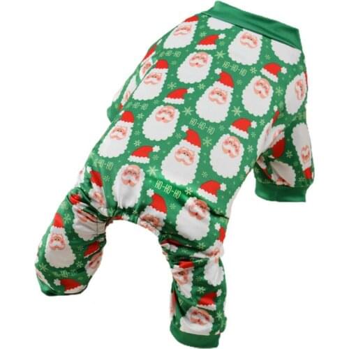 Pet Bodysuit Santa Claus Snowman Pattern Cosplay Four-leg Pet Dog Warm Jumpsuits Outfit for Christmas