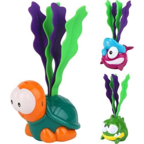 Kids Bath Toys LED Lighting Up Floating Seaweed Turtle Shark Childrens Swimming Toy Diving Ring Seaweed Diving Floating Toy New