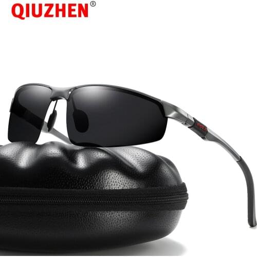 Mens Aluminum Semi-rim Sports Sunglasses with Polaroid Lens Outdoor Active Polarised Sun Glasses for Men Polarized Sunglass 5961
