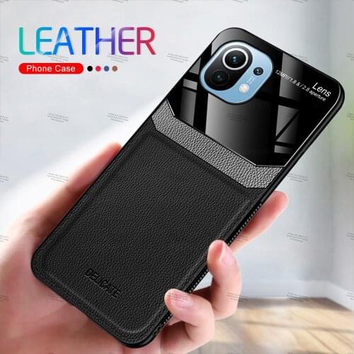 For Xiaomi Mi 11 6.81 inch Artificial leather TPU protective phone case for mi 11 Pro Ultra Lite 4g 5g Safe Anti-drop Cover