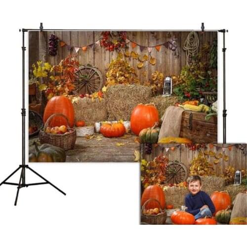 HUAYI Photography Backdrop Halloween Pumpkins Holiday Photo Booth Background Newborns Child Studio Room Decor Photocalls Props